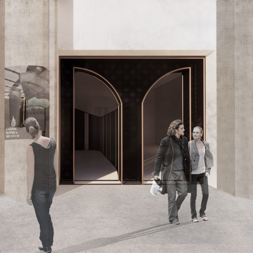 Visualisation showing entrance to gallery
