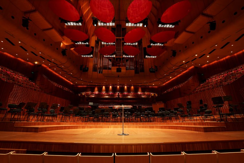 Empty stage at Sydney Opera House concert hall
