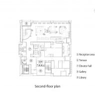 Second floor plan of the Royal Park Canvas hotel in Sapporo, Japan, by Mitsubishi Jisho Design