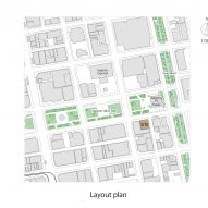 Site plan of the Royal Park Canvas hotel in Sapporo, Japan, by Mitsubishi Jisho Design