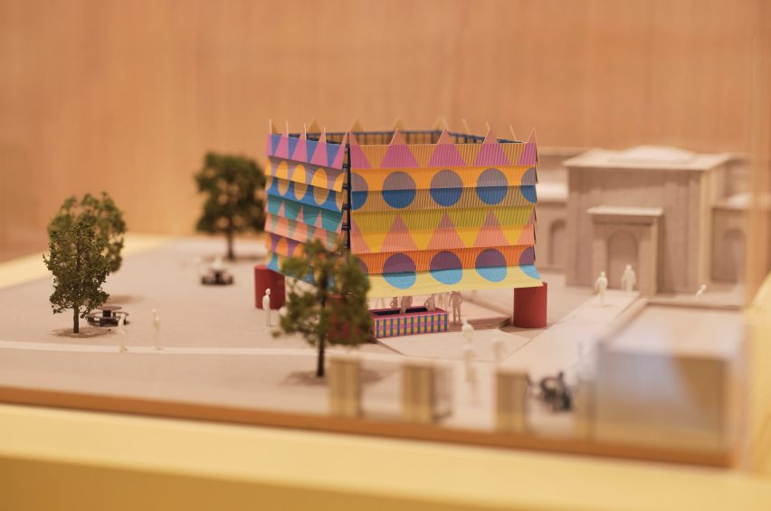 Model of one of Yinka Ilori's architectural designs