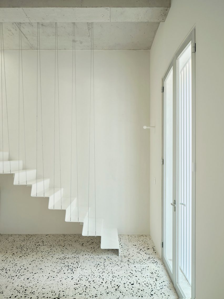 Folded metal stairs