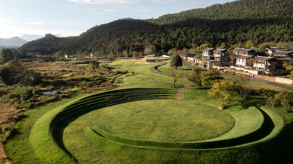 Z’scape adds grassy amphitheatre and wild garden to hotel in rural China