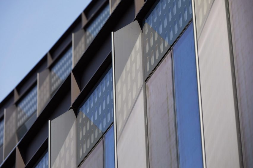 Glass and aluminium facade detail