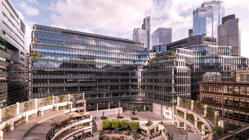 Exterior of 100 Liverpool Street from Broadgate Circle