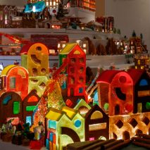 Photo of gingerbread buildings