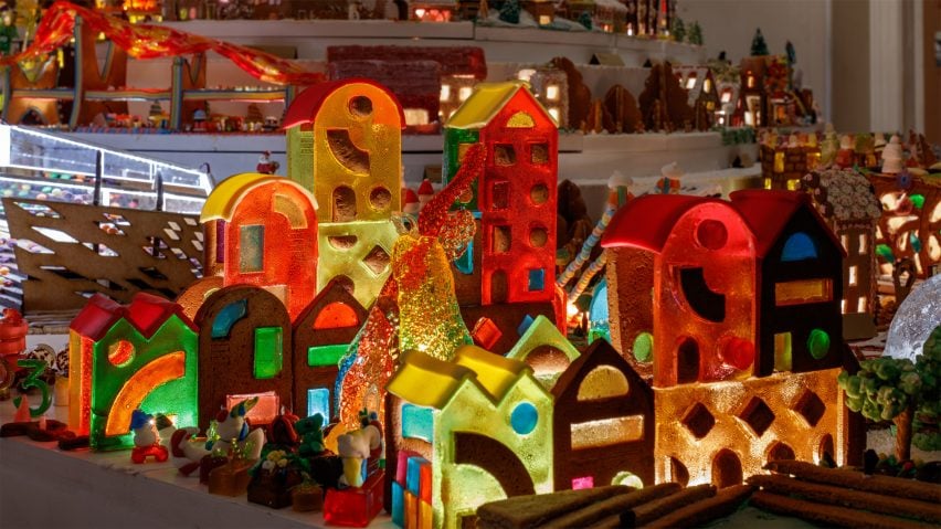 Photo of gingerbread buildings