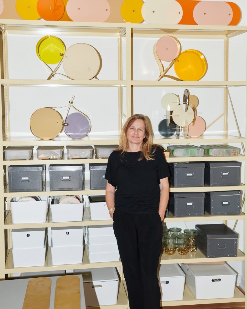 Photograph of the Wall Light designer in her studio in Copenhagen, Denmark