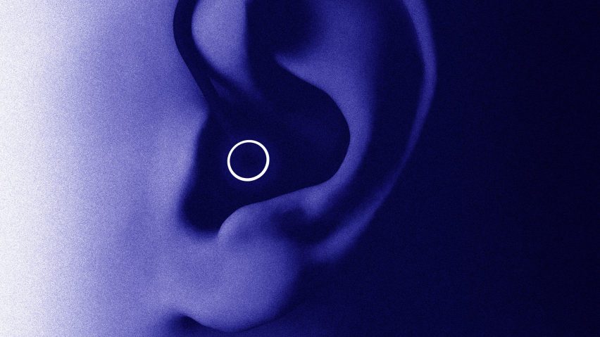 Visualisation showing purple ear with device inside