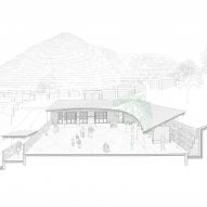 Section drawing of Yong'an Village Community Hub by Archi-Union