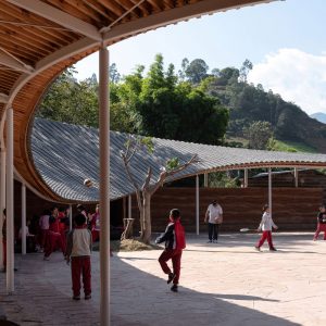 Image of the courtyard at Yong'an Village Community Centre