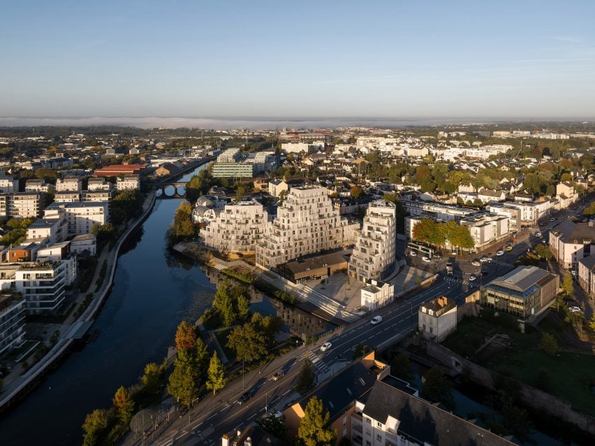 Aerial view of west Rennes, France