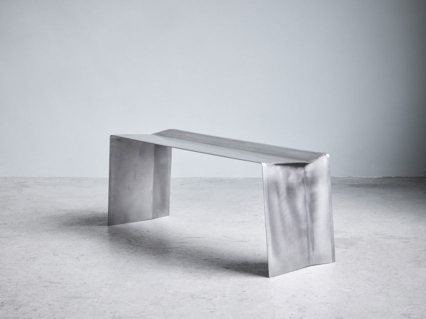 Steel bench by Paul Coenen