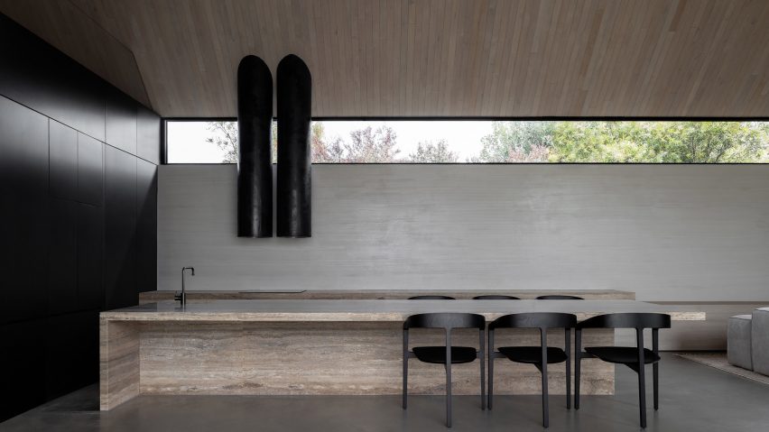 Interior image of the kitchen and breakfast bar at Barwon Heads House