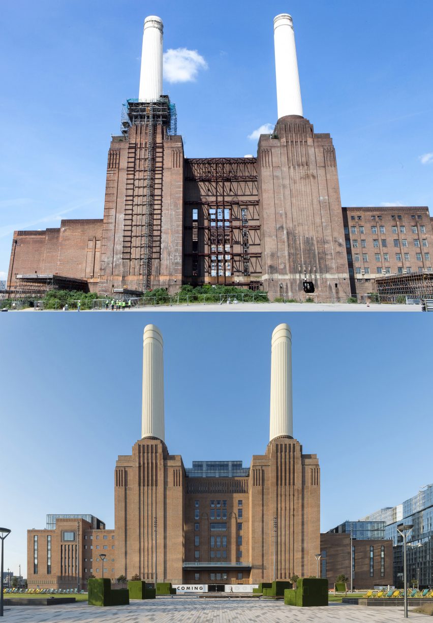 Before and after of Battersea Power Station