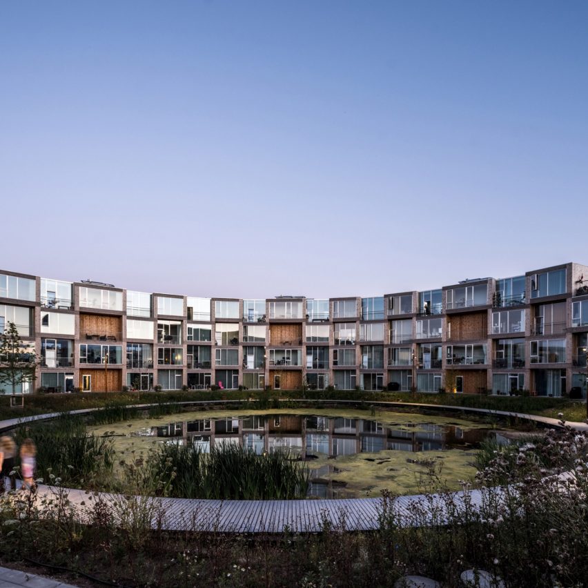 spiral-shaping housing development in Aarhus by BIG