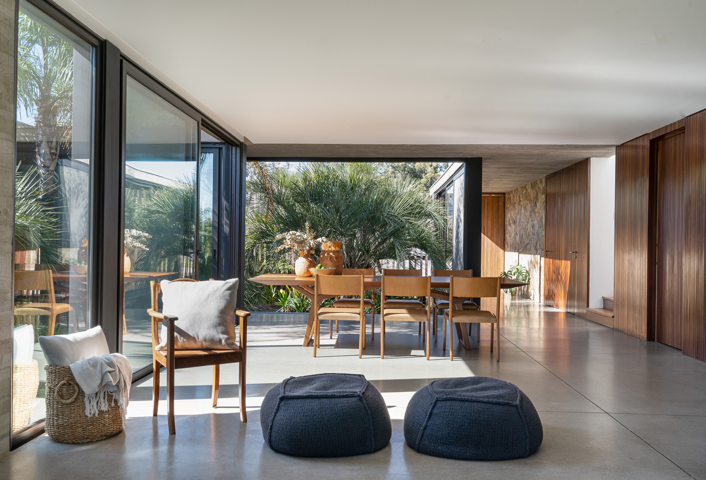 Modern Residence in Brazil Features Stones, Wood, Glass and Metal