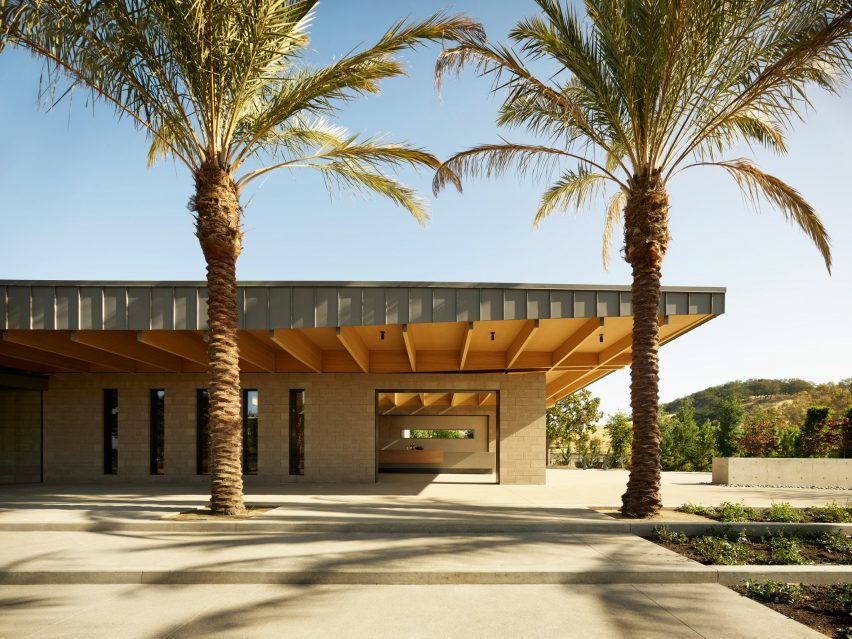 Winery with overhang
