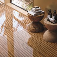 Canal Grande tiles by Ceramiche Refin resemble the wood of Venice's boats