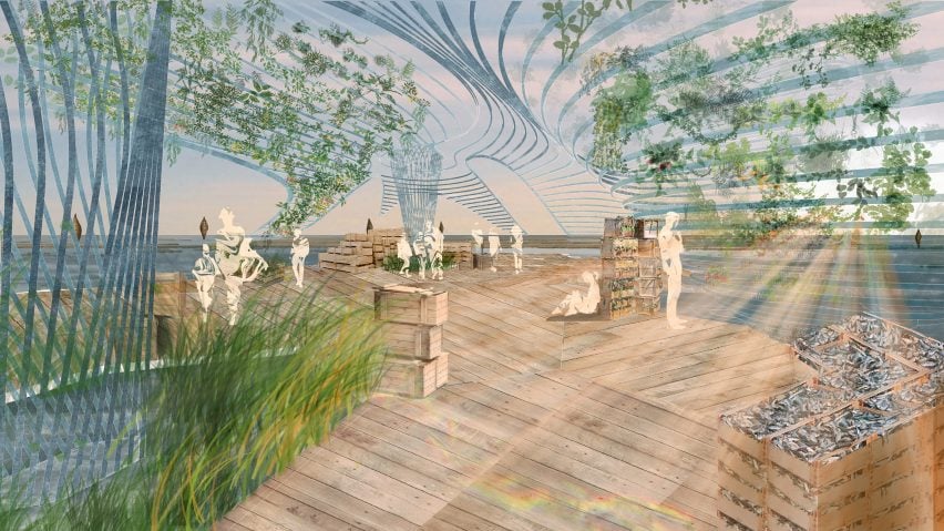 Visualisation of roof terrace area