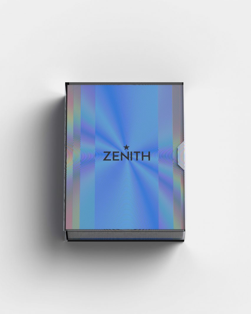 A photograph of the box in which the Zenith watch comes in