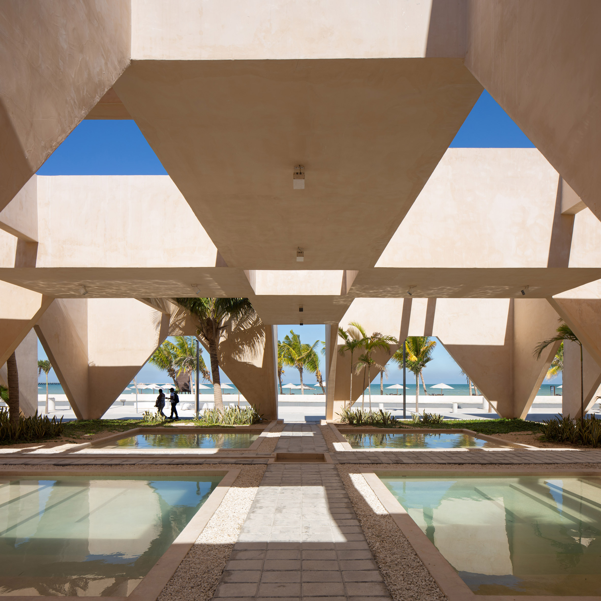 Skylights and pools with ocean views Progreso Museum