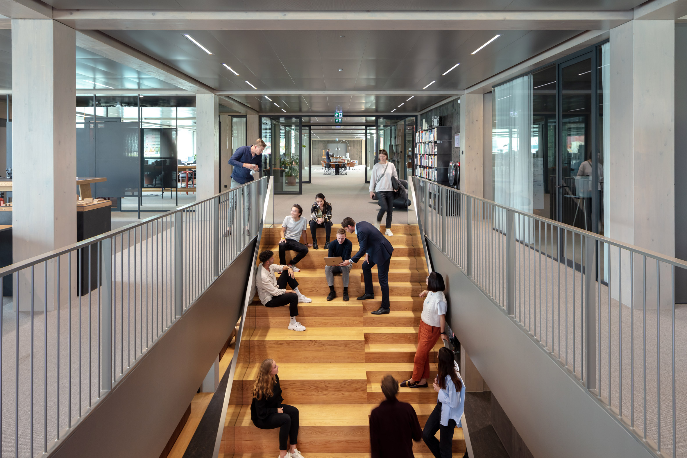 Staircase in Floating Office Rotterdam by Powerhouse Company