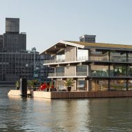 Powerhouse Company builds floating office in Rotterdam's Rijnhaven