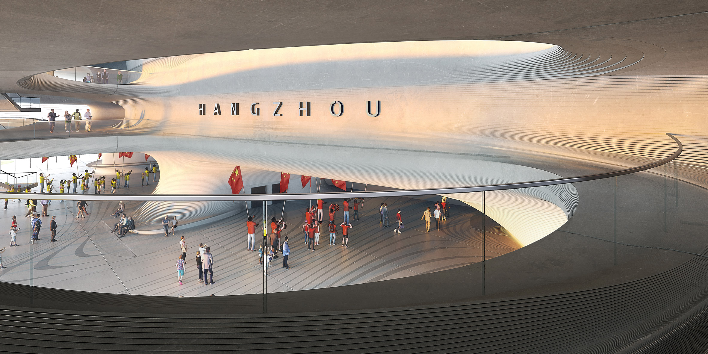 Interior of Chinese sports centre designed by Zaha Hadid Architects 