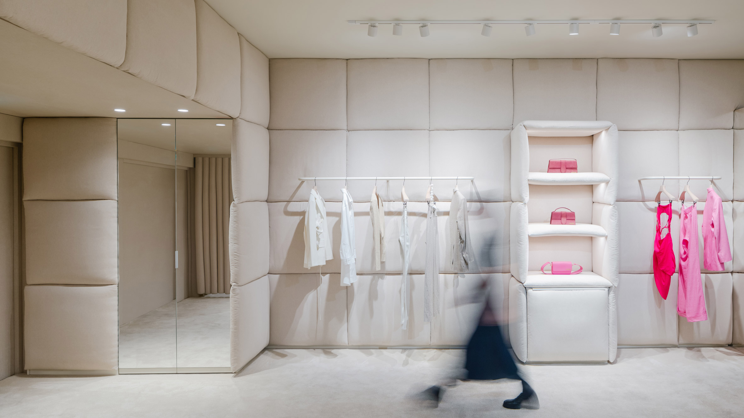 Far away Governor feed AMO cocoons Jacquemus store in pillows to create "bedroom-like" interior
