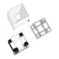 Exploded isometric drawing of LR House