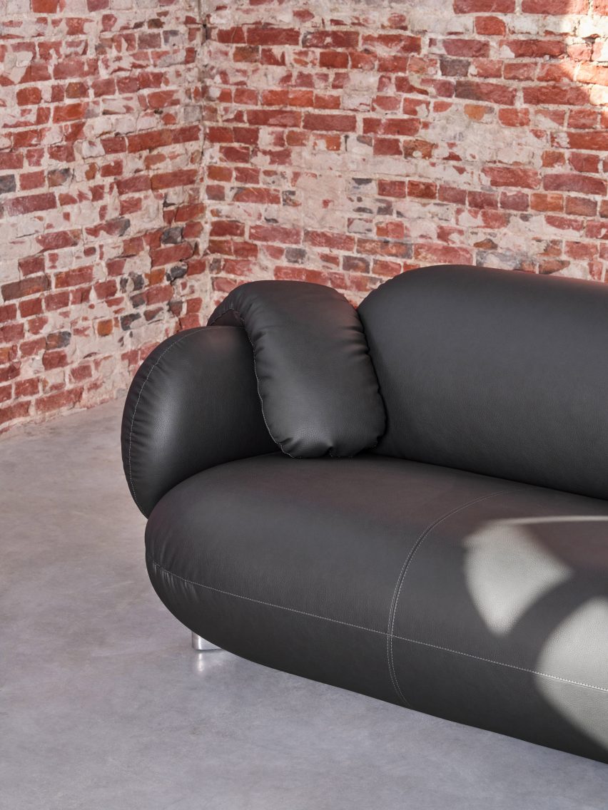 End of a black LXR16 sofa by Leolux LX