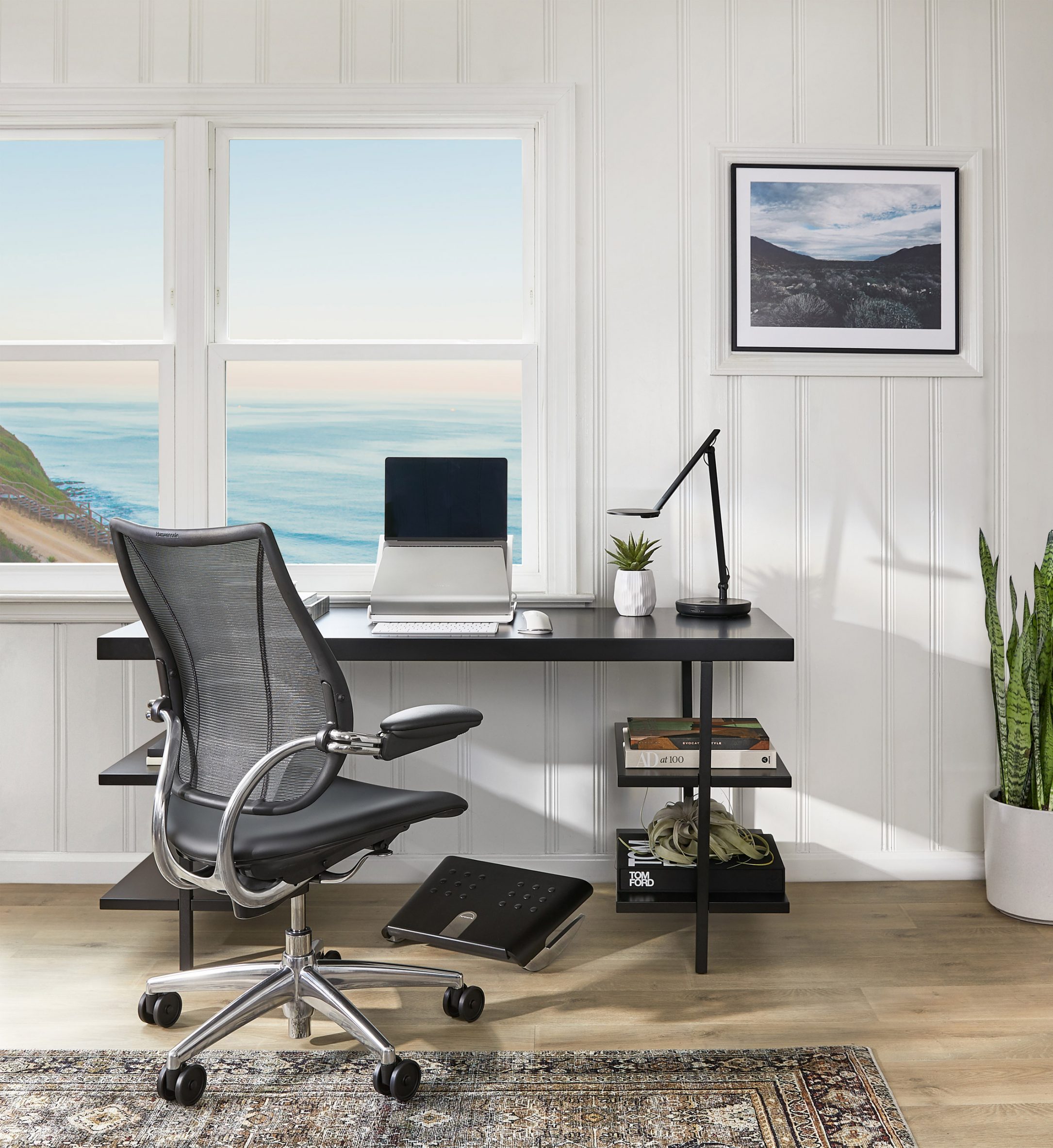 White-walled study with Liberty Ocean chair