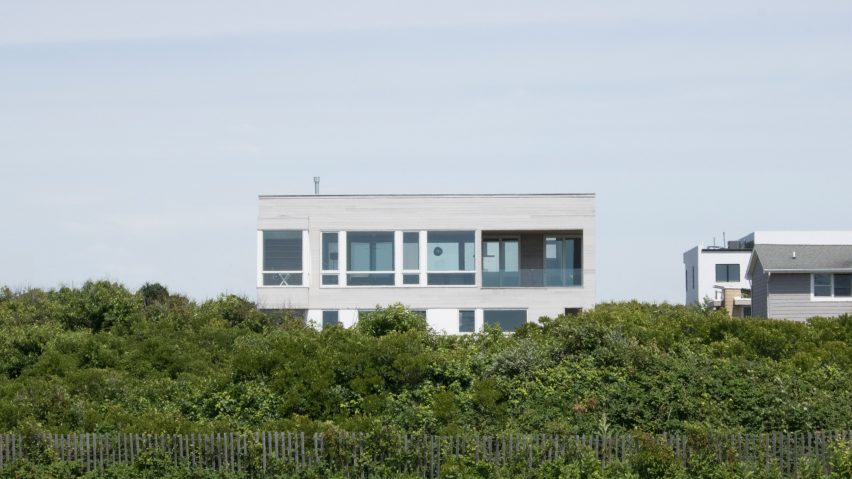 The exterior of a modular beach house