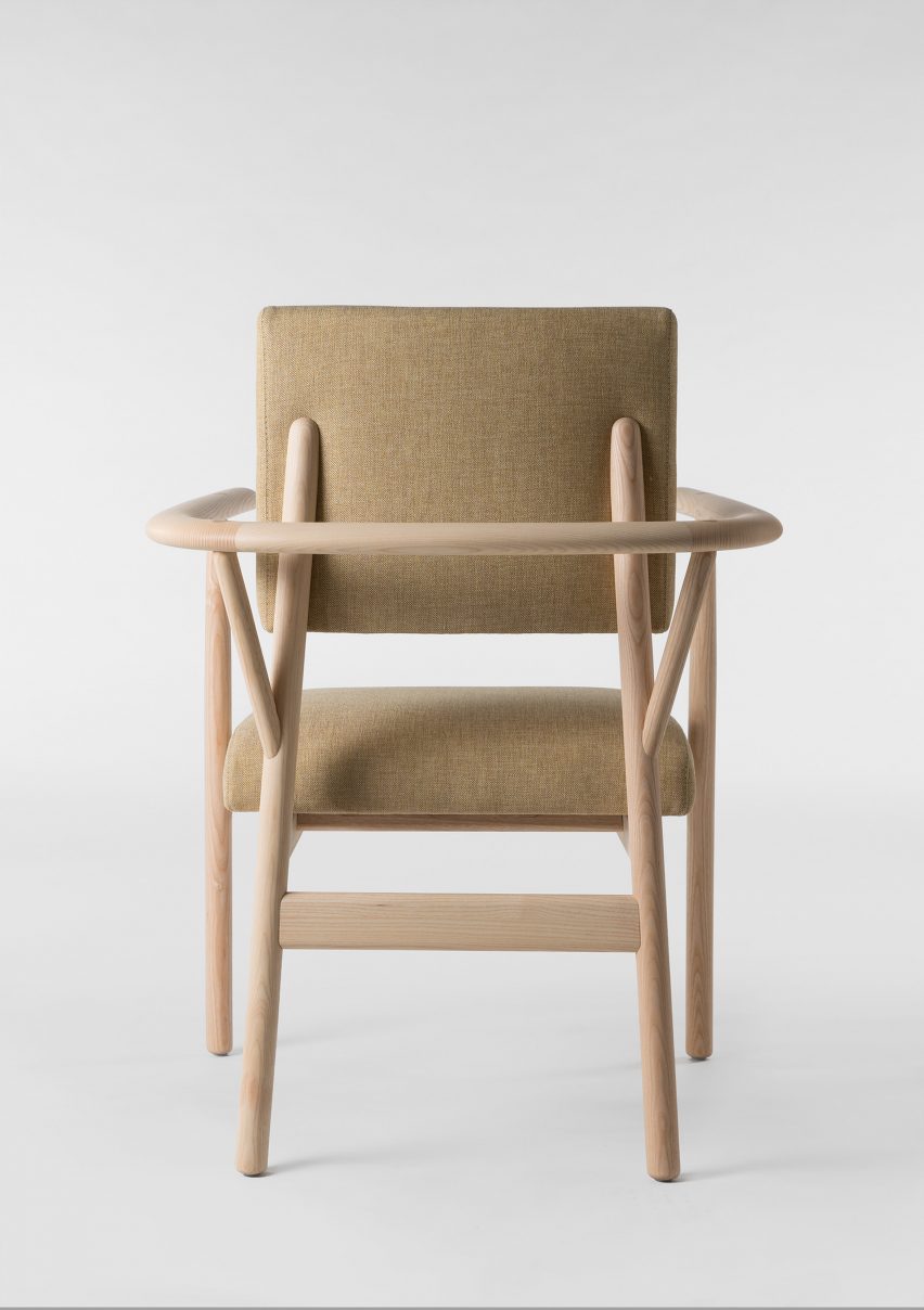 Back view of Lotte armchair by Sarah Hossli