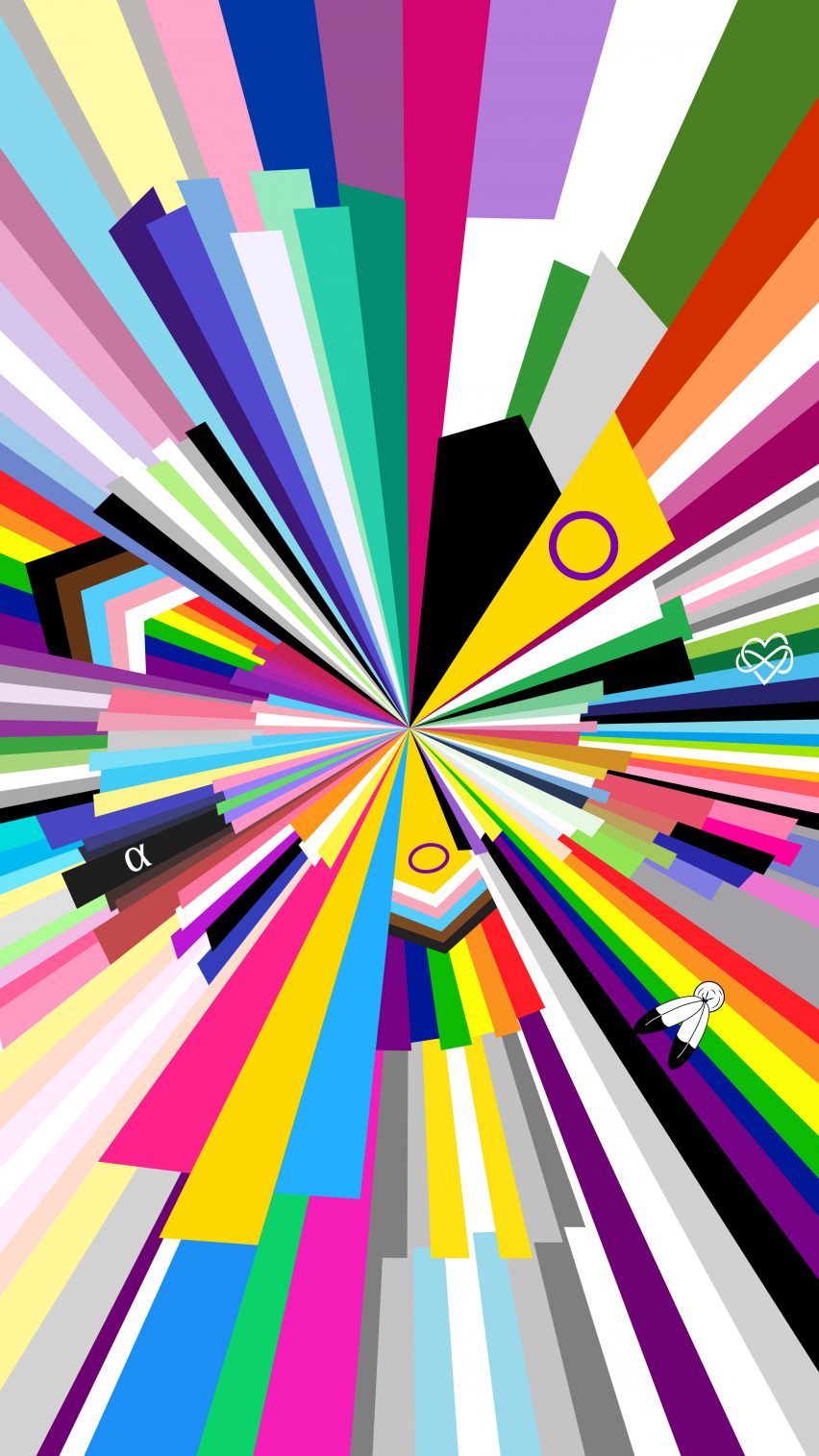 Microsoft 2022 pride flag in portrait dimensions for phone wallpaper