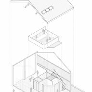 Exploded axonometric drawing of HNS Studio