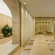 White leather curtains enclose Lisbon wellness centre by AB+AC Architects