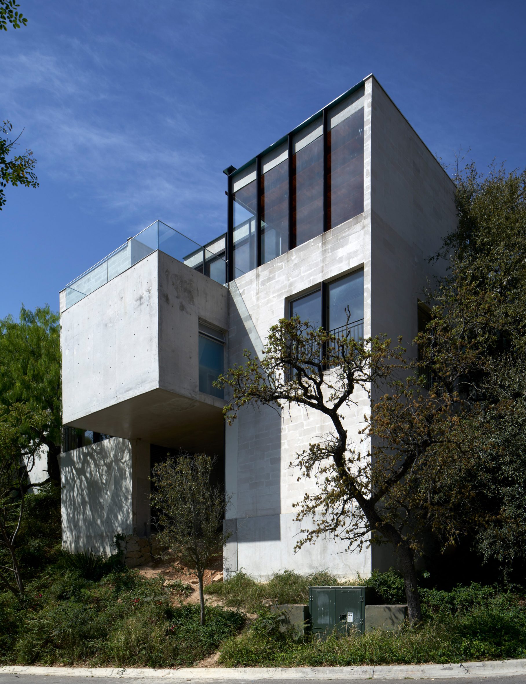 The exterior of an angular house