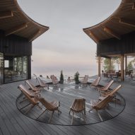 Terrace of Pistohiekka Resort in Finland by Studio Puisto