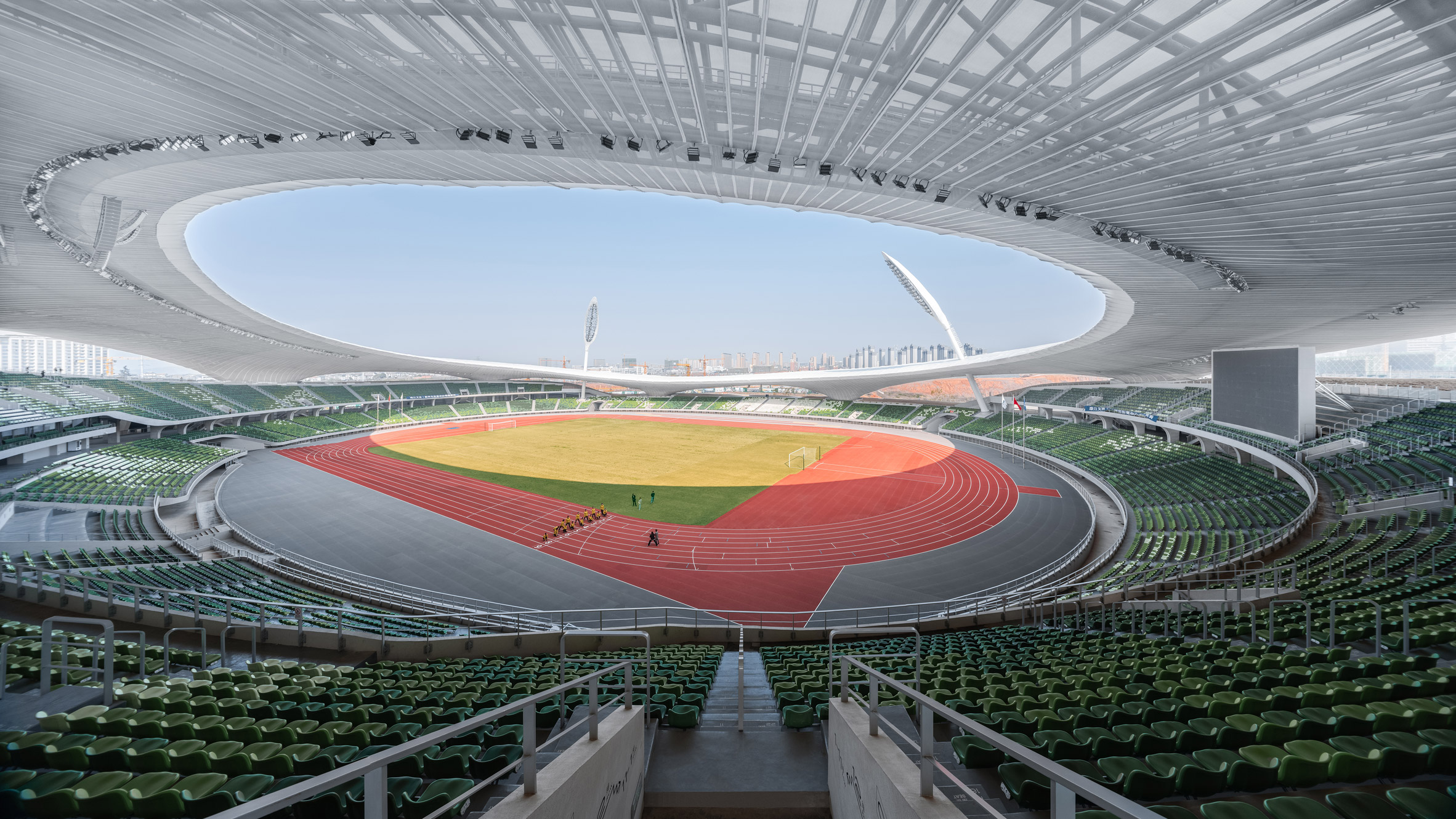 Seating inside Quzhou Stadium
