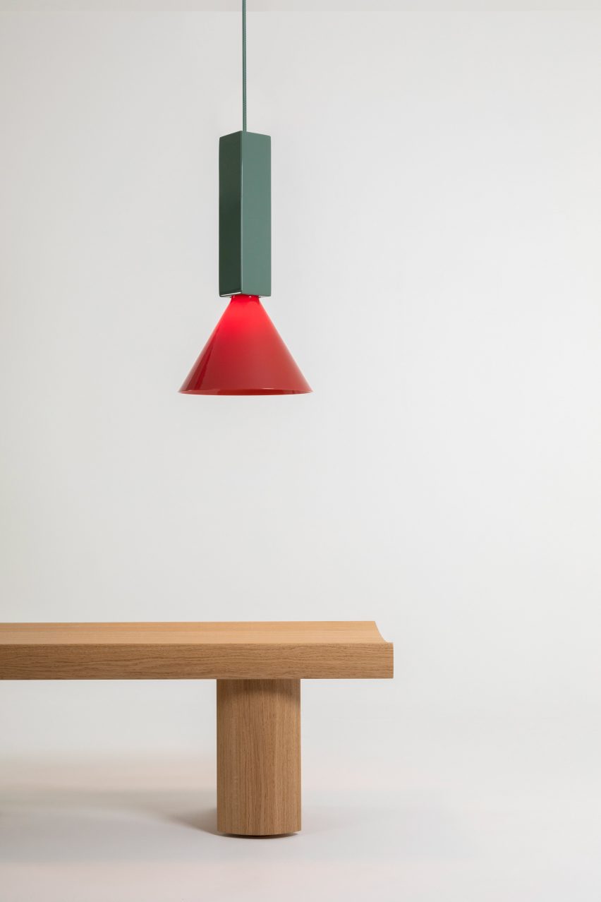 Signals pendant lamp in red glass