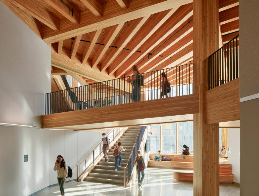 Mass timber interior at Wellesley College