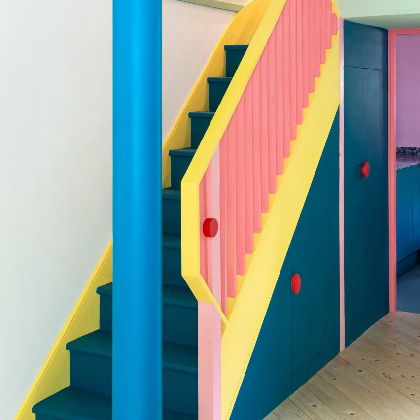 Image of a colourful staircase in a London home