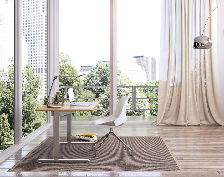 A white Trea chair in an apartment office