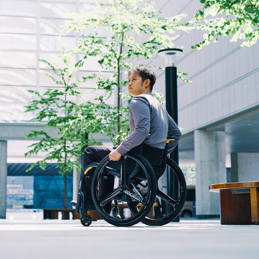 Person using Wheeliy 2.0 wheelchair by Quantum