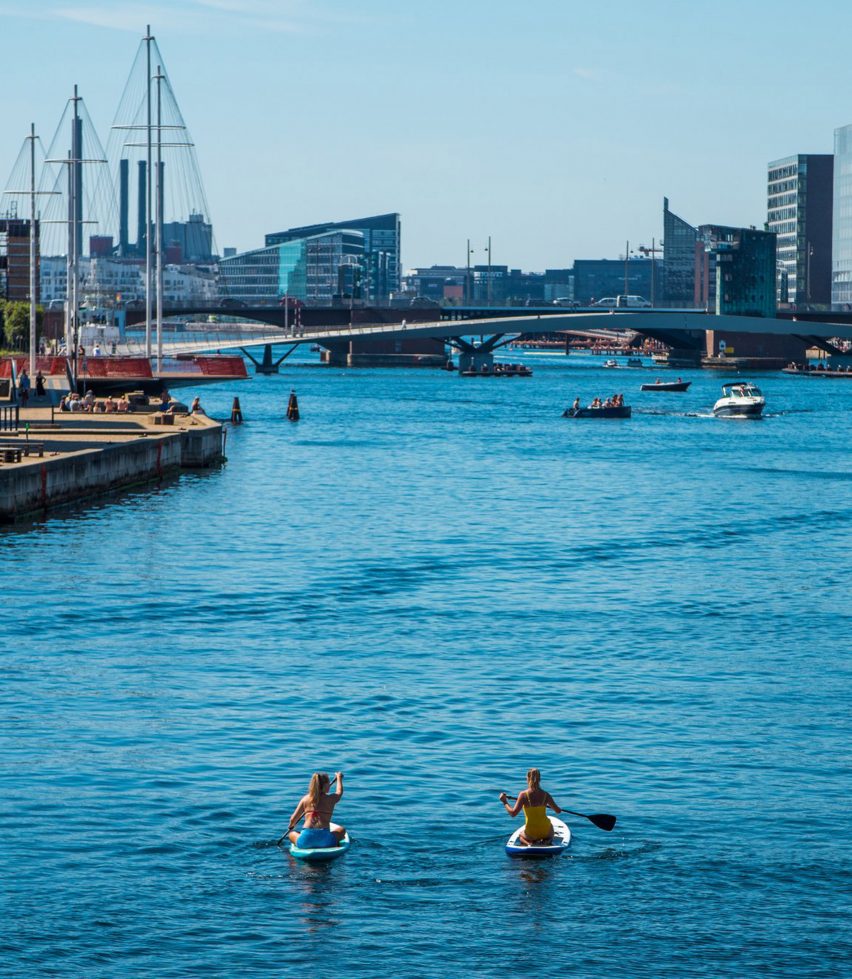 Photograph of people kayaking in Copenhagen's harbour