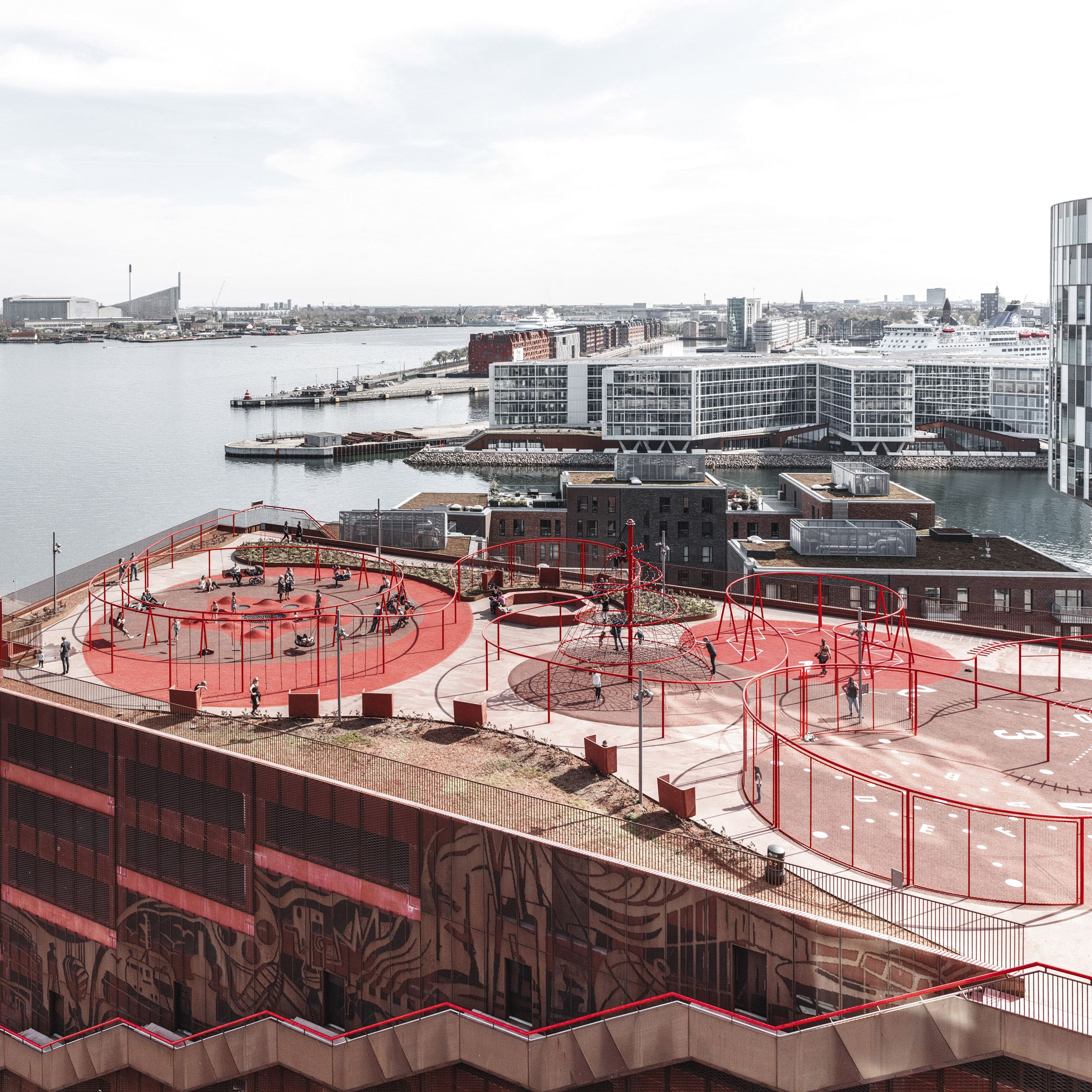 A rooftop of a car park in Copenhagen designed for sport and socialising