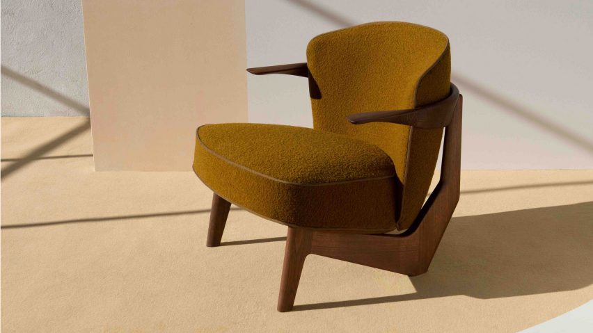 Sova Lounge chair by Zanat in mustard