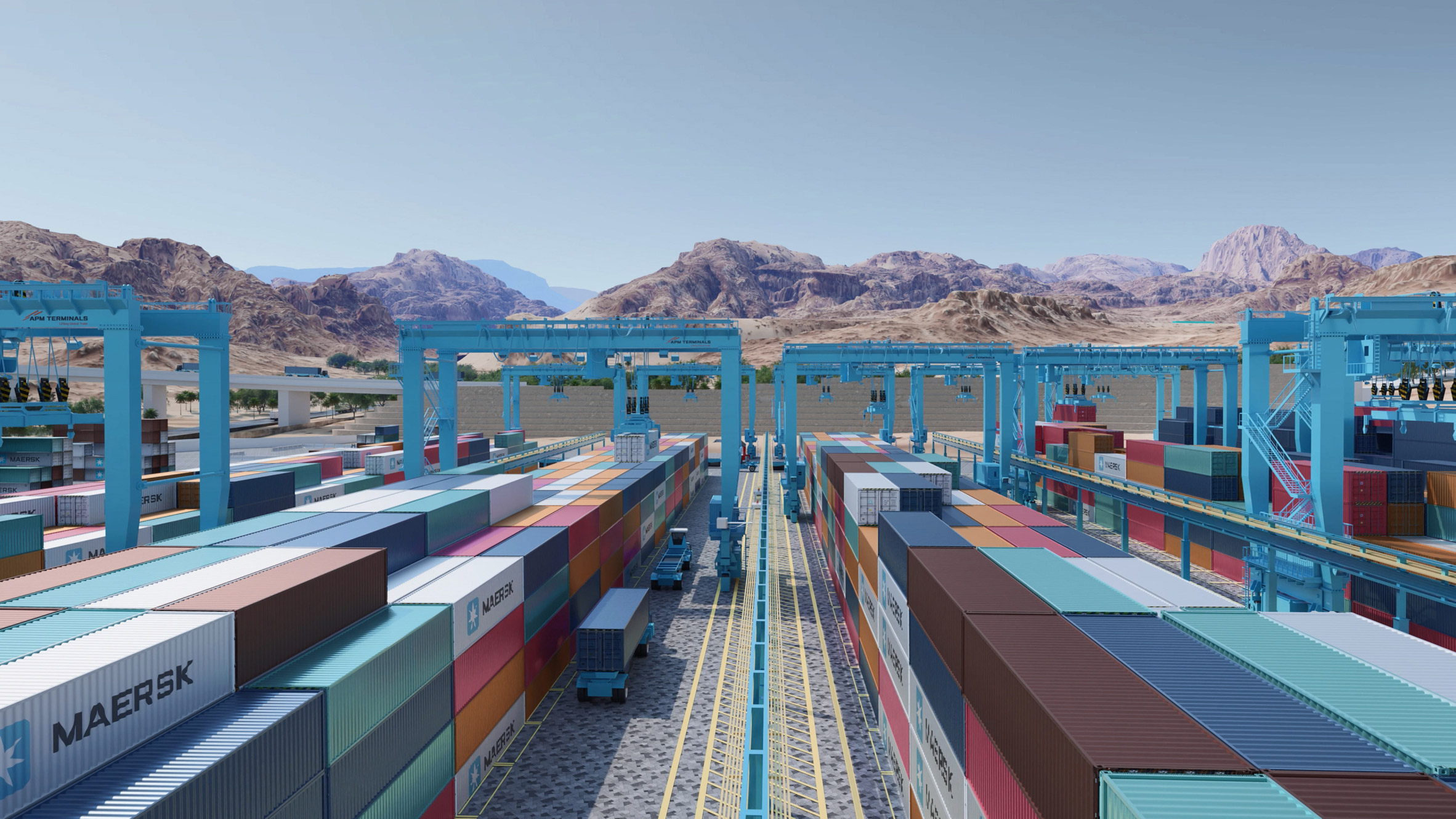 Shipping containers in Jordan port
